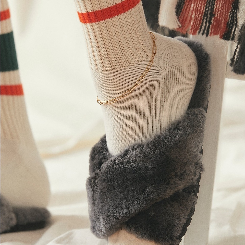 EMU Mayberry slippers charcoal grey fur sheepskin